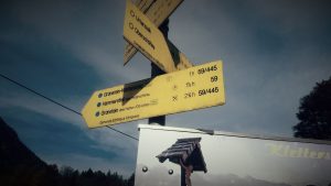 Die Richtung zum Training am Grünstein-Klettersteig 2016