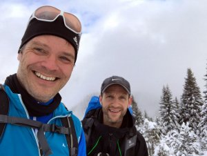Das Schneeschuh-Team mit Markus Schaumlöffel und Nicolas Scheidtweiler