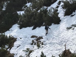 Traverse am Bernadeinsteig Richtung Kreuzeckhaus