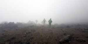 Abstieg im Nebel - 7summits4help auf dem Kilimanjaro via Rongai-Route