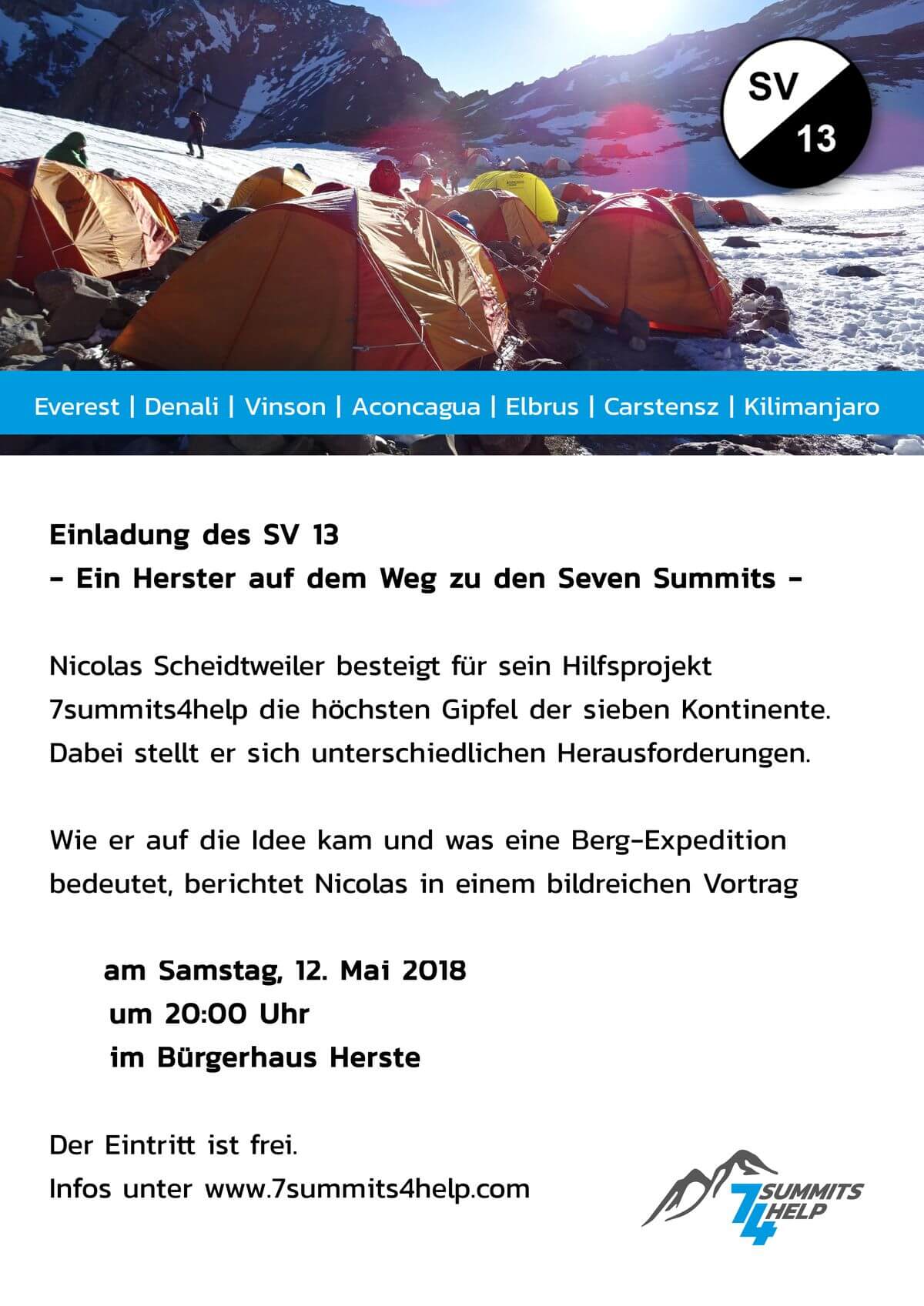Vortrag beim SV 13 Herste im Bürgerhaus mit Nicolas Scheidtweiler